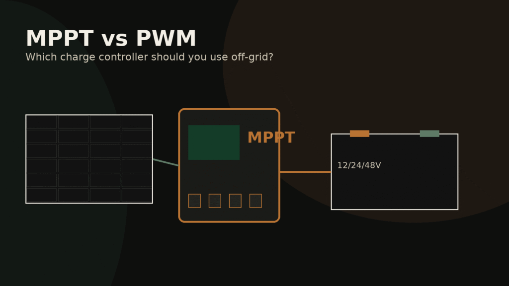 “PWM solar charge controller with basic terminals; best for small, voltage-matched arrays.”
